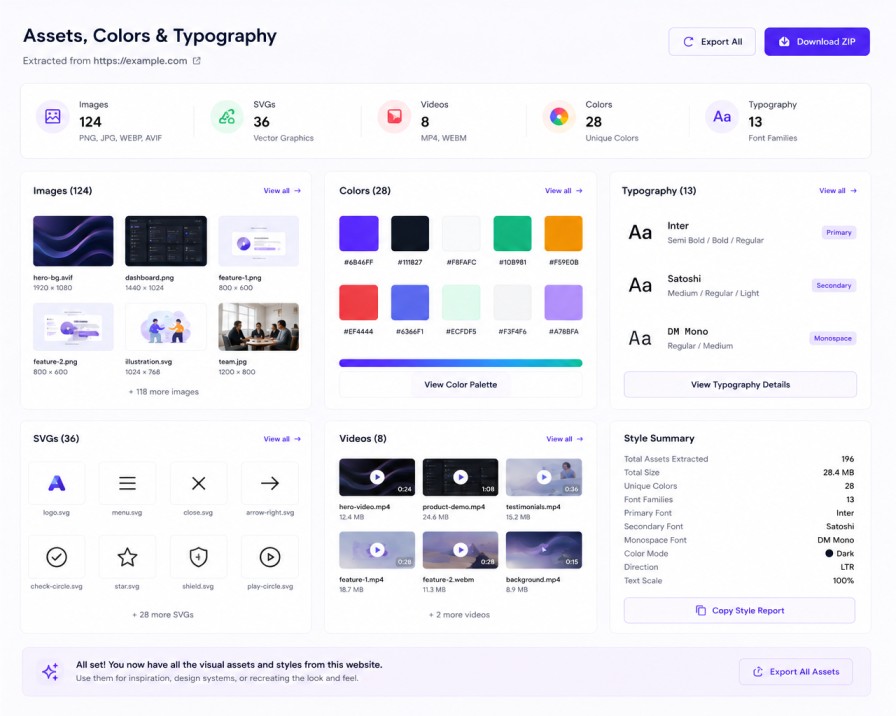 Assets, Colors & Typography